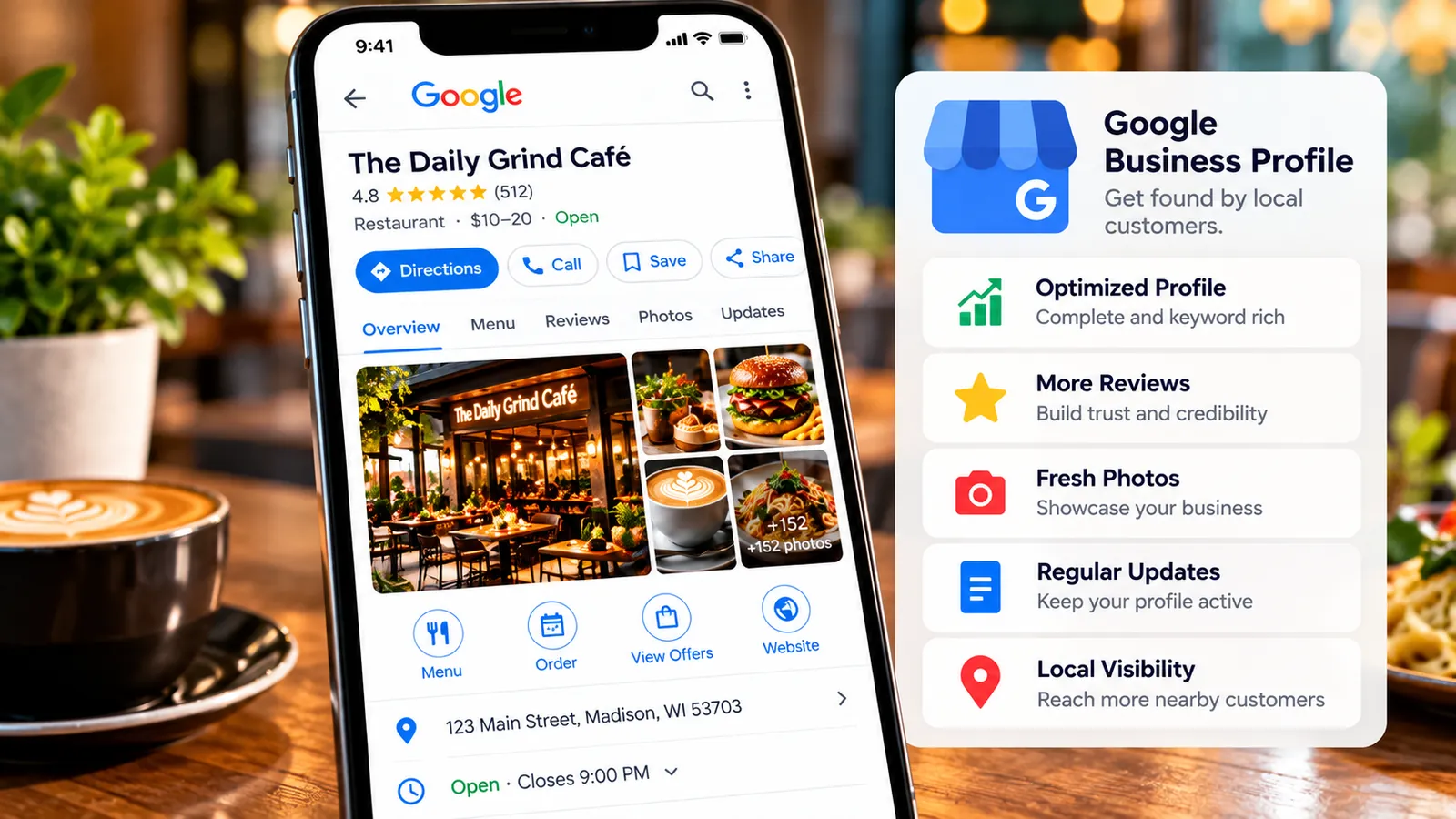 Google Business Profile content concept