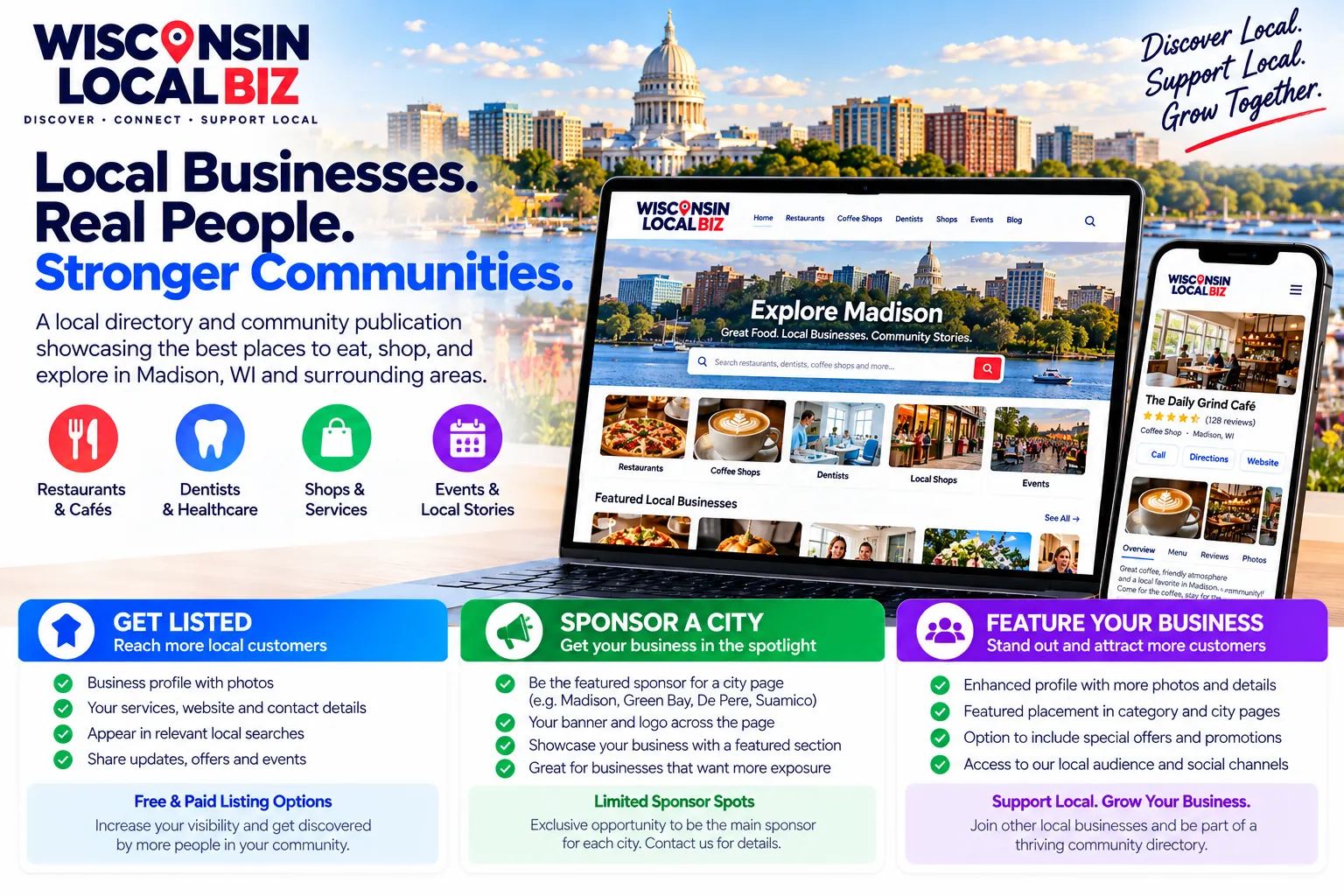 WisconsinLocalBiz local directory and community publishing concept